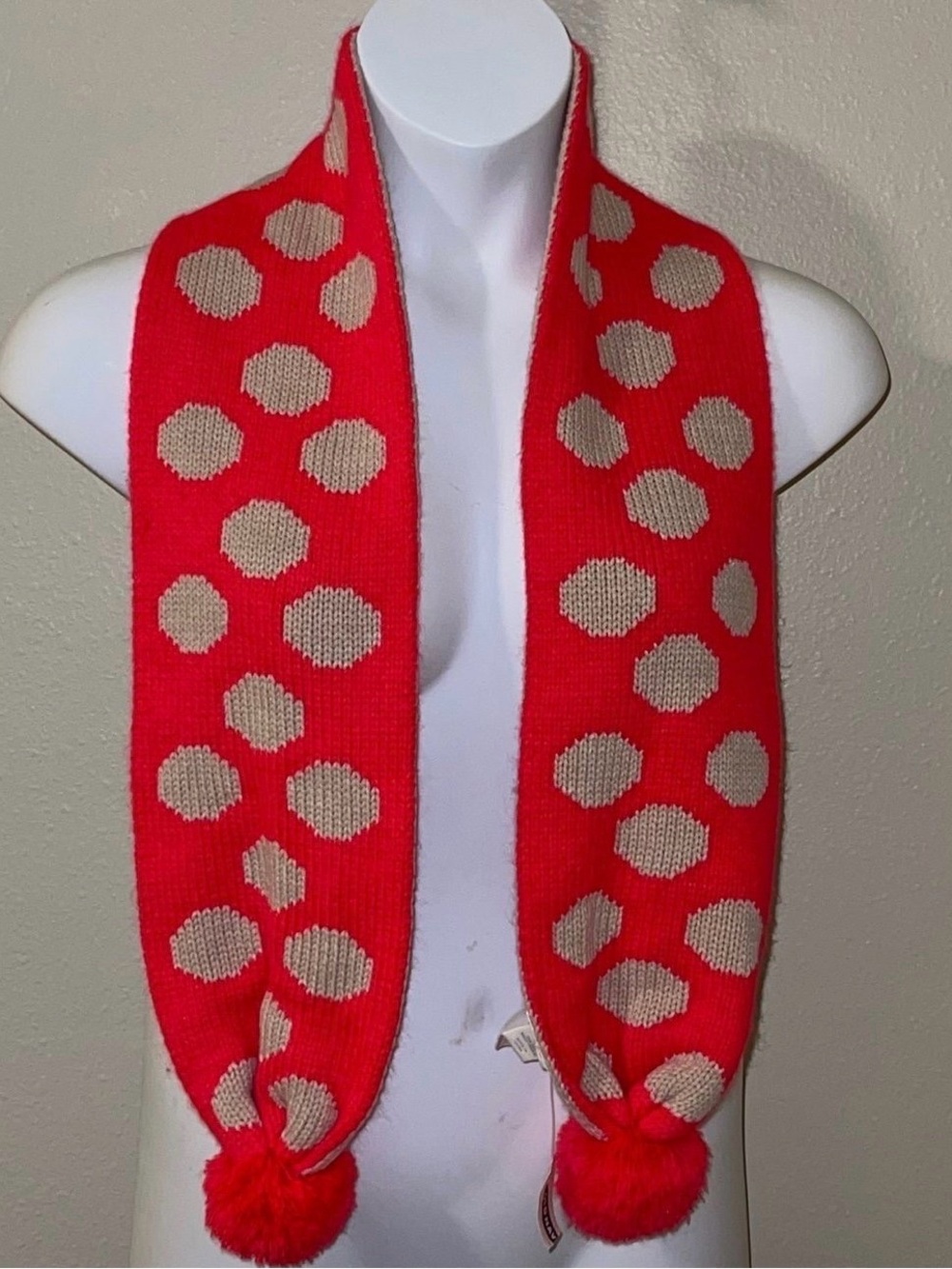Old Navy Pink Dot Reversible Sweater Scarf, NWT
